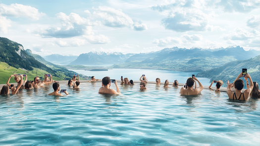 Selfie-Rushour im Infinity Pool