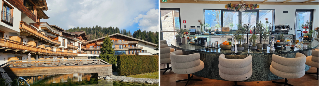 Kaiserlodge Außenansicht und Bar