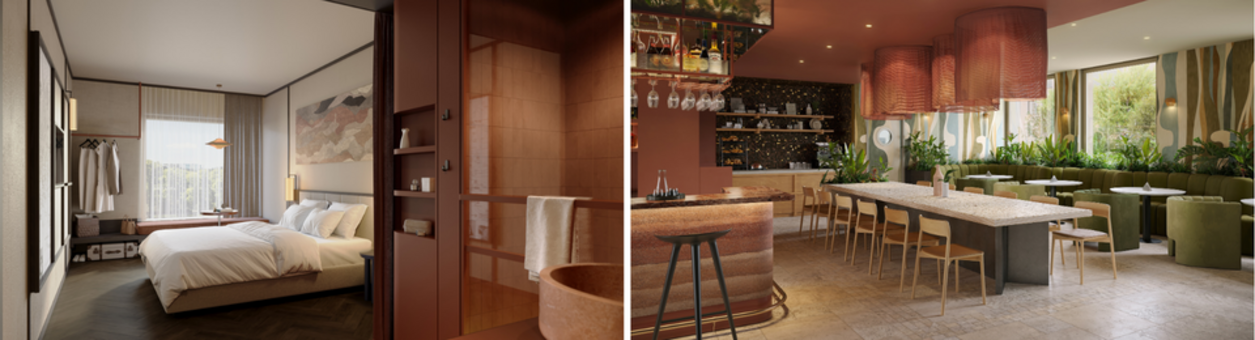 Hotelzimmer und Barbereich Hotel Schani City