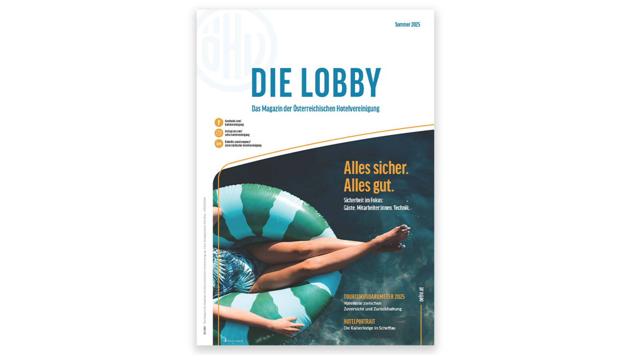 Titelblatt der ÖHV-Mitgliederzeitschrift "die lobby" Sommer 2025
