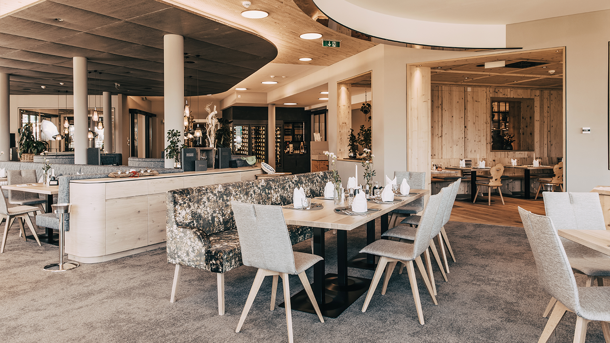 Ein Teil des Restaurantbereichs im Schwaigerhof