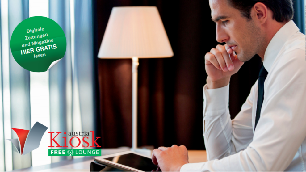 Austria Kiosk FreeLounge - Digitales Lesevergnügen für Hotelgäste